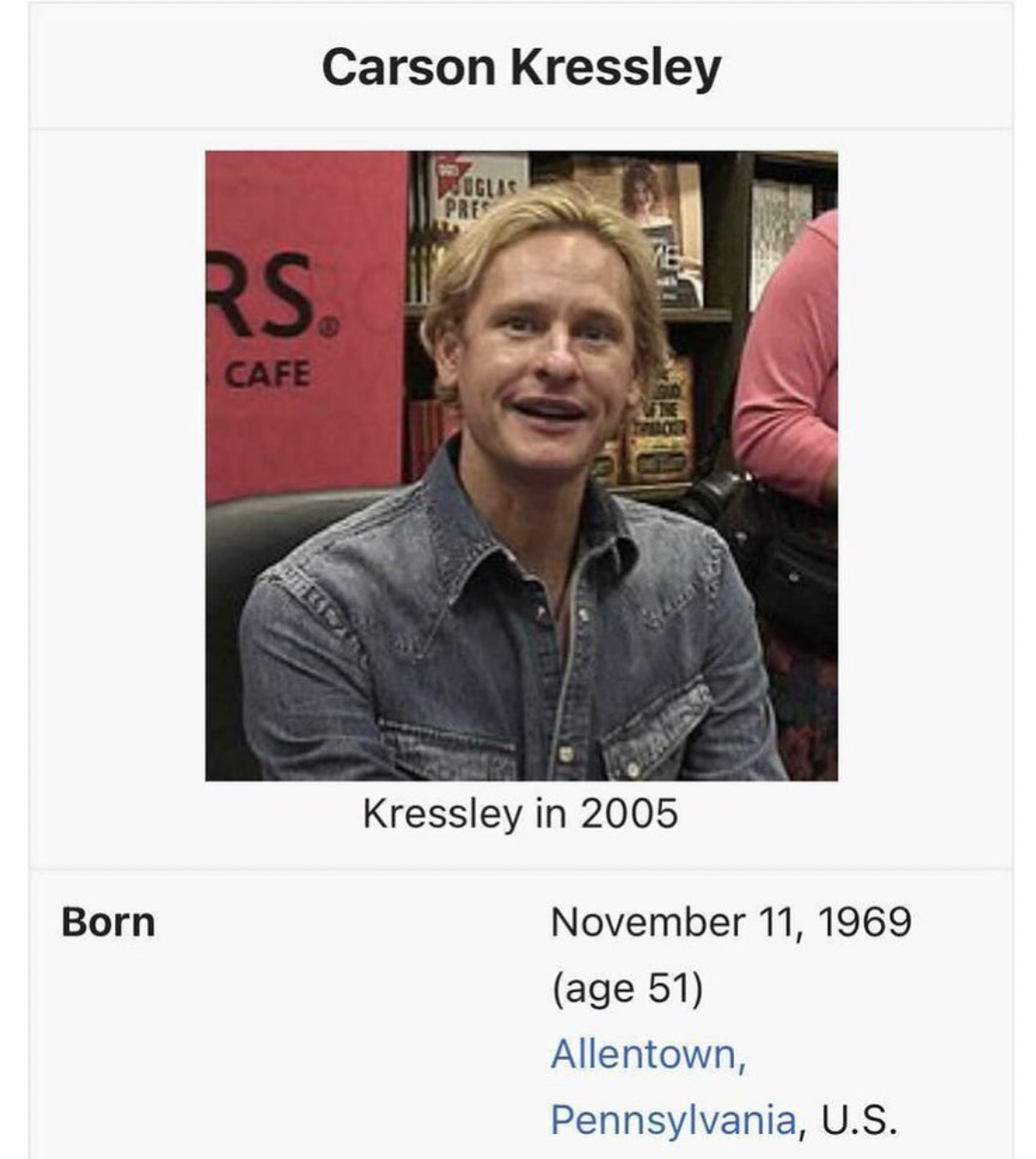 photo caption - Born Carson Kressley Rs. Cafe Oglas Kressley in age 51 Allentown, Pennsylvania, U.S.